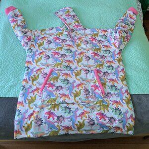 Irregular Choice Dinosaur Hoodie One Size Oversized Pink Lined